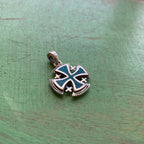 Sterling Silver Turquoise Jerusalem Cross Charm