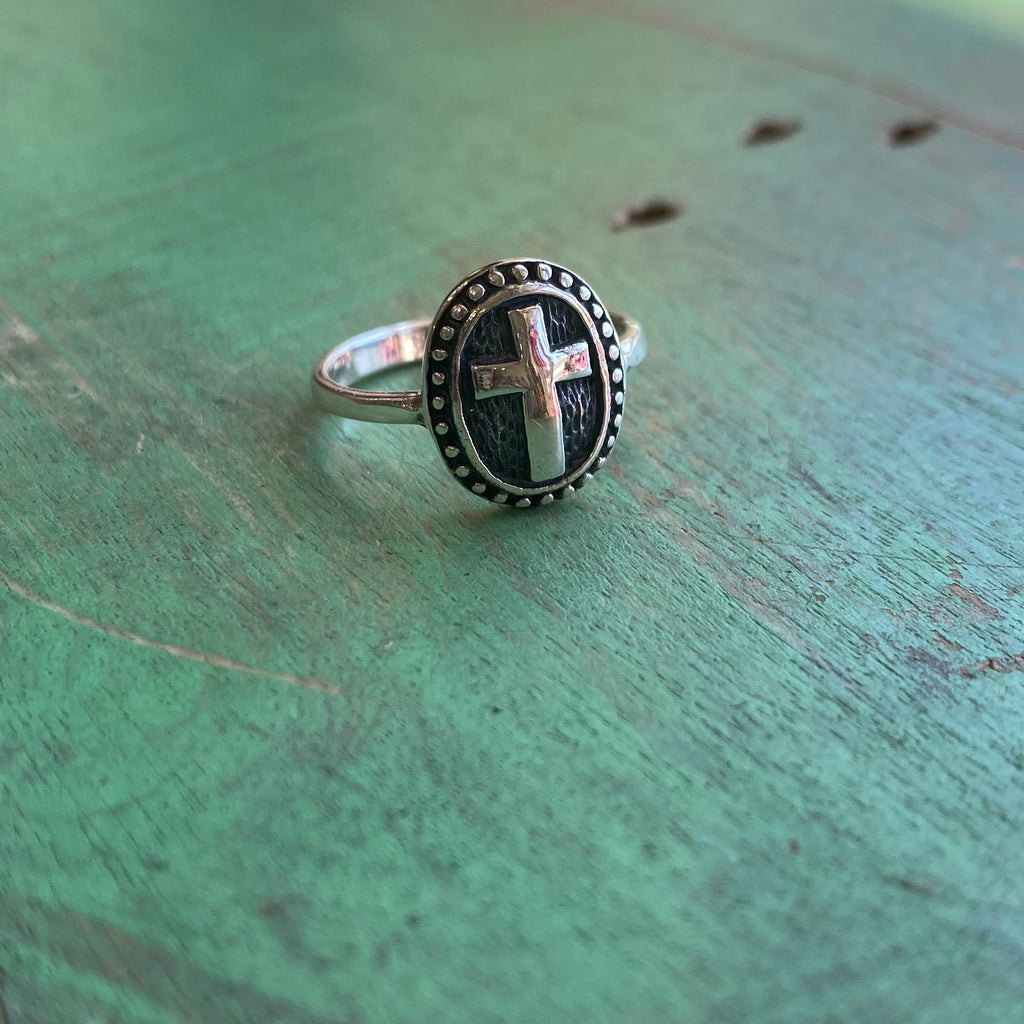 Sterling Silver Big Cross Ring