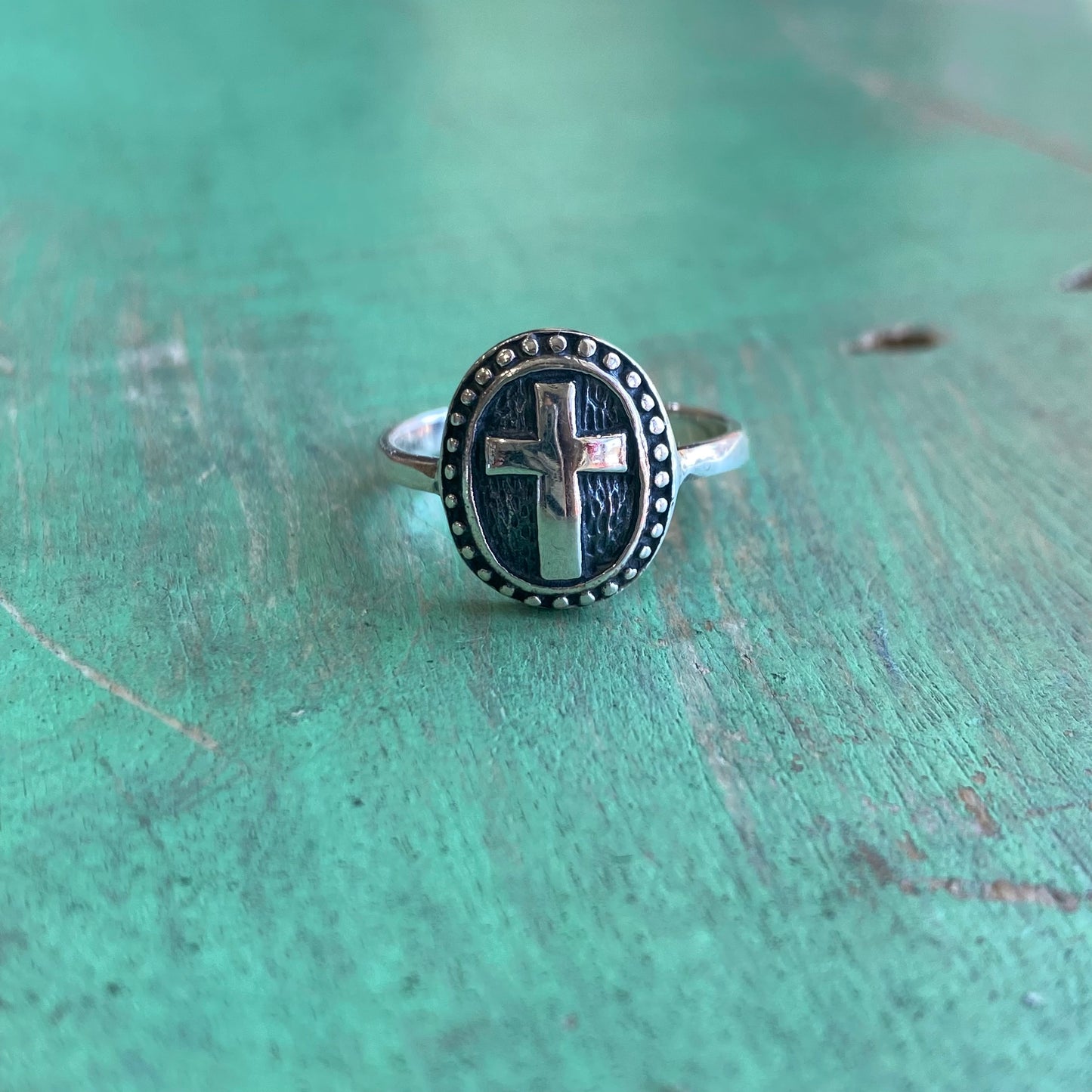Sterling Silver Big Cross Ring