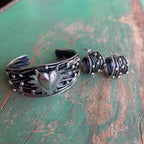 Sterling Silver Sacred Heart Cuff or Earrings