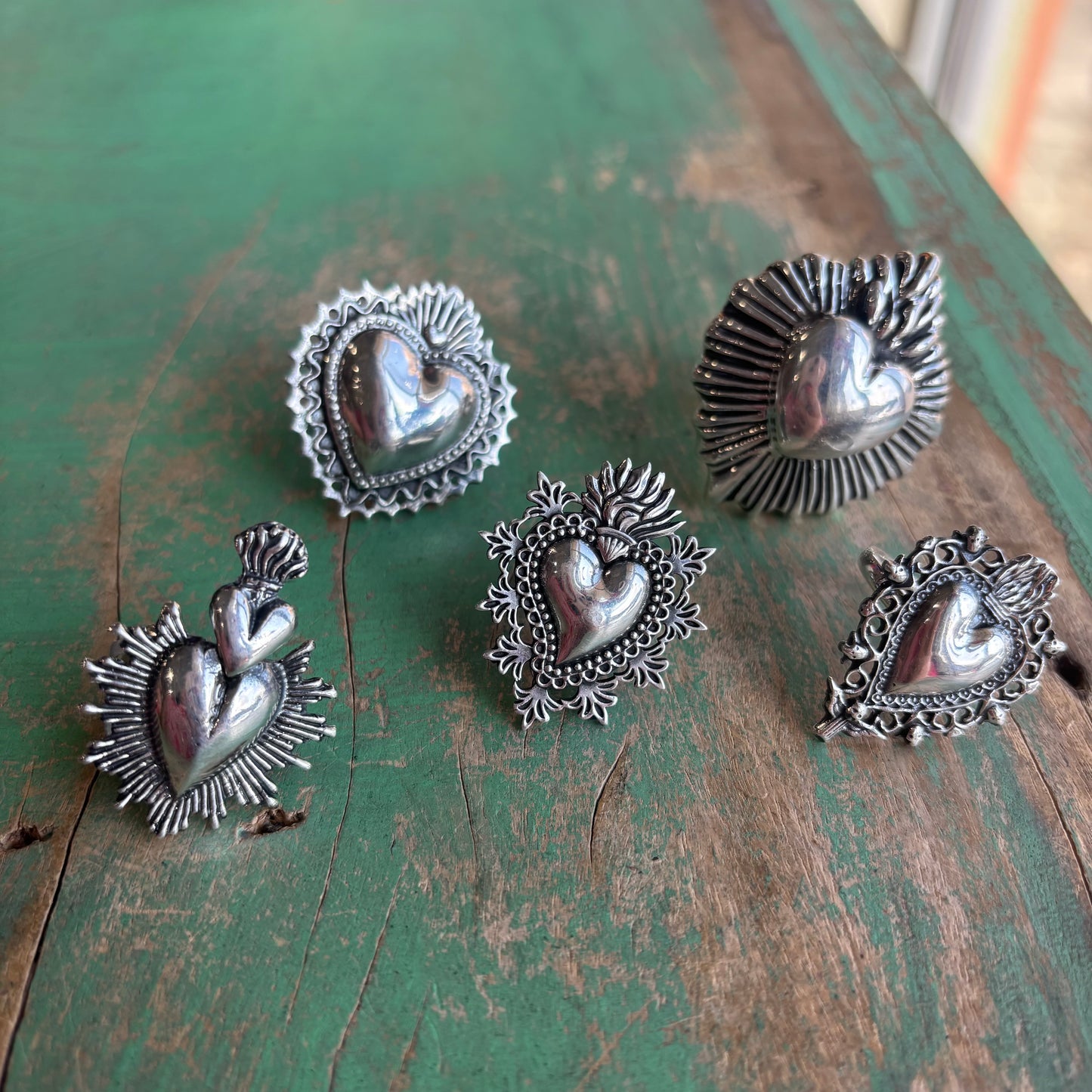 Sterling Silver Sacred Heart Rings
