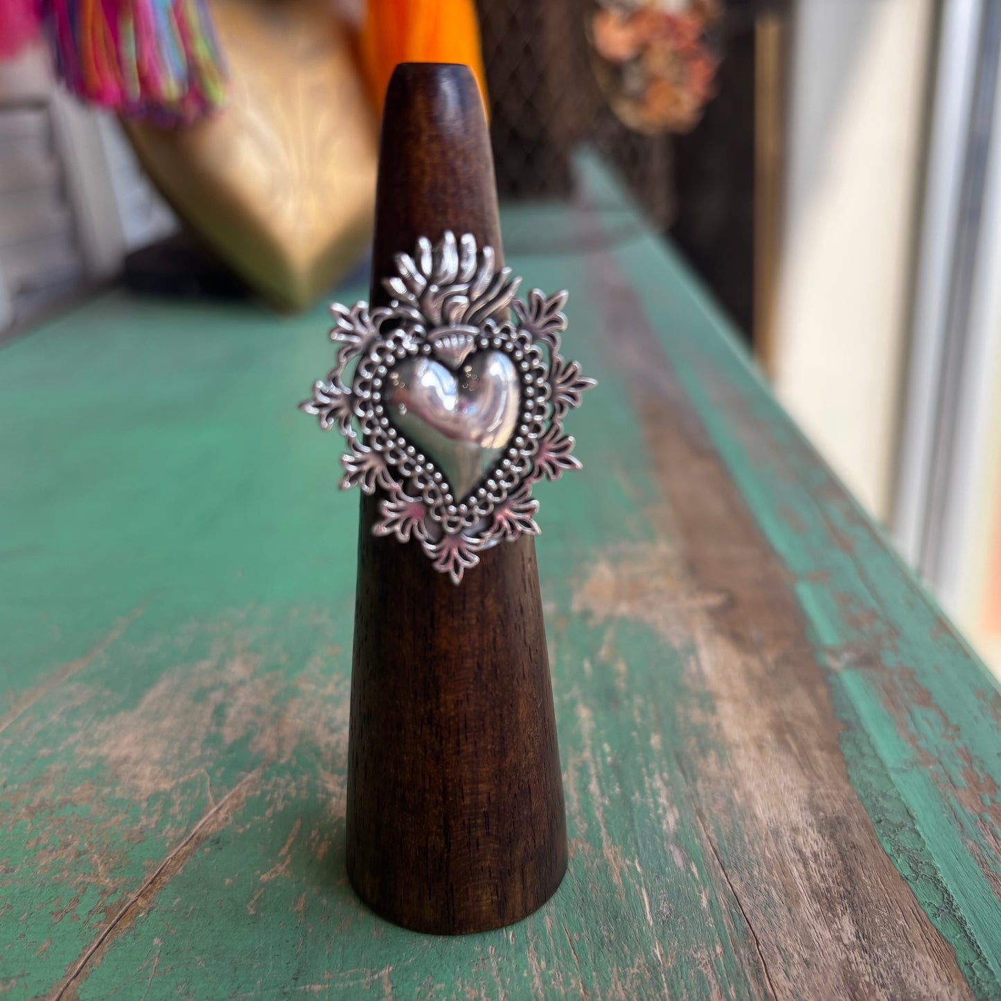 Sterling Silver Sacred Heart Rings