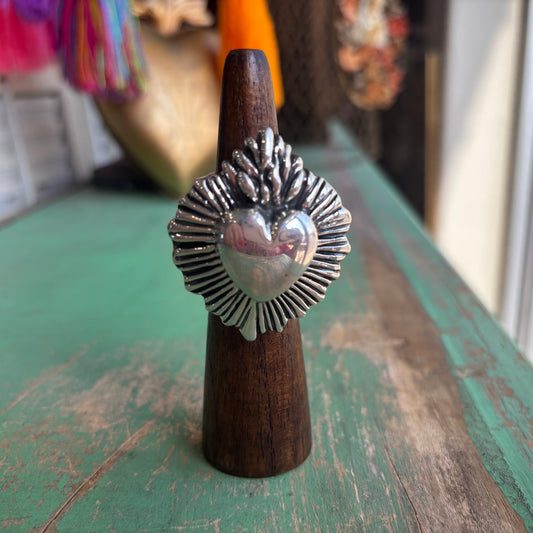 Sterling Silver Super Sacred Heart Ring
