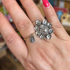 Sterling Silver Blooming Sacred Heart Adjustable Ring