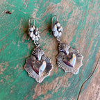 Sacred Heart on Fire Earrings
