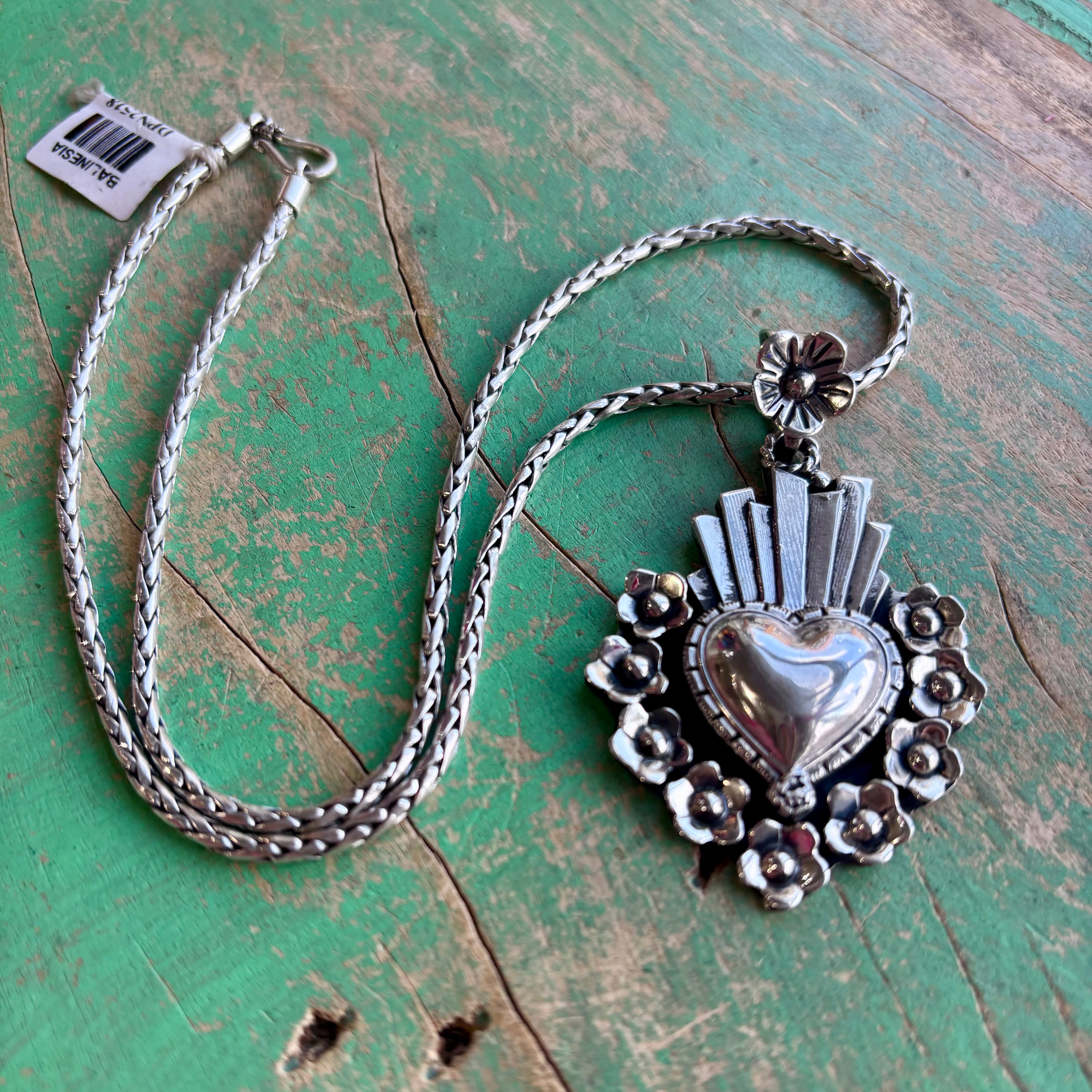 Blooming Sacred Heart Pendant or Necklace