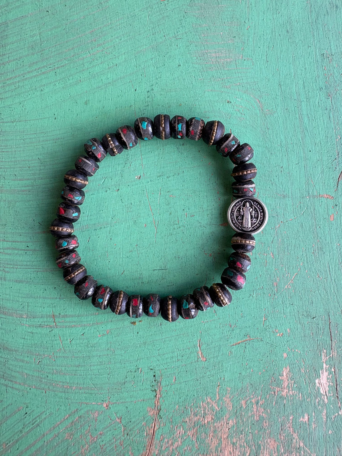 Men of Faith St. Benedict Prayer Bead Bracelet