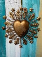 Jeweled Stars Large 14" Sacred Heart Ornament