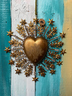 Jeweled Stars Large 14" Sacred Heart Ornament