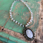 Blooming Mother Mary Shell Necklace or Ring or Pendant