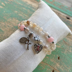 Breast Cancer Awareness Rosary Wrap Bracelet