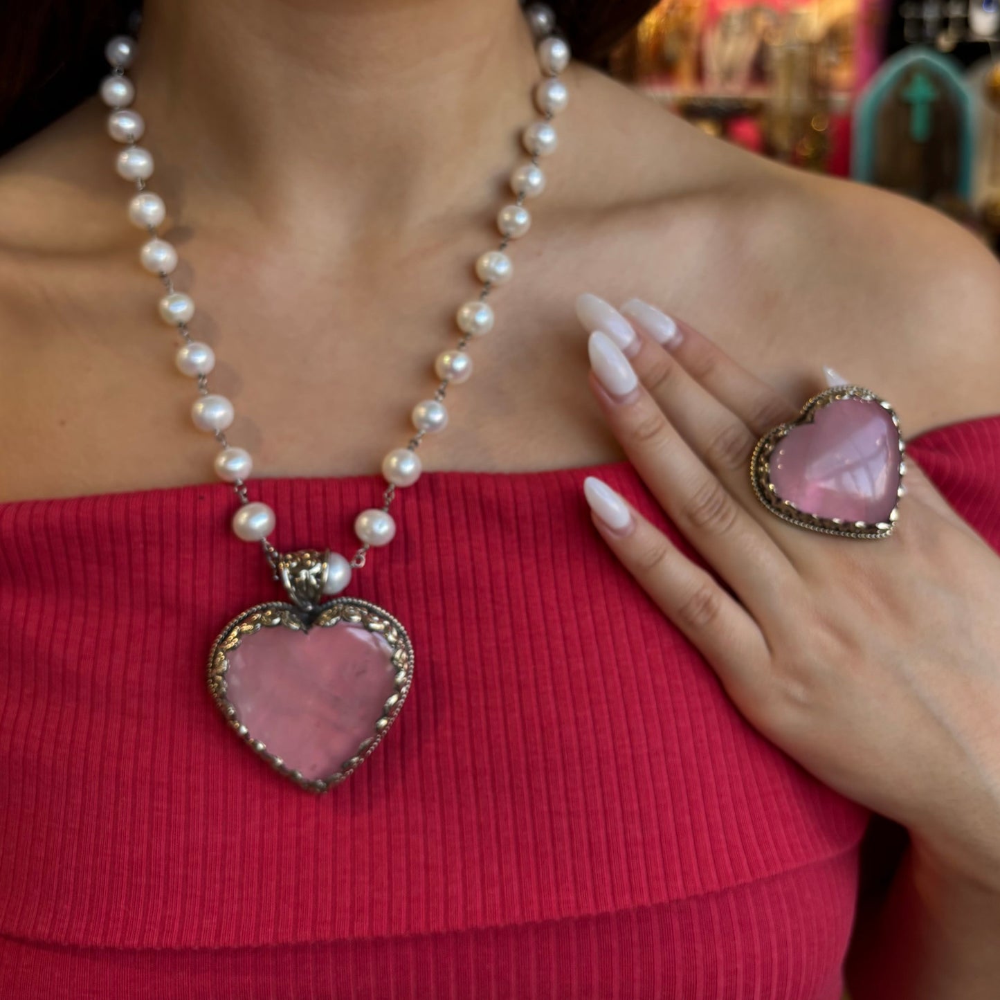 Pink Lover Necklace or Earrings