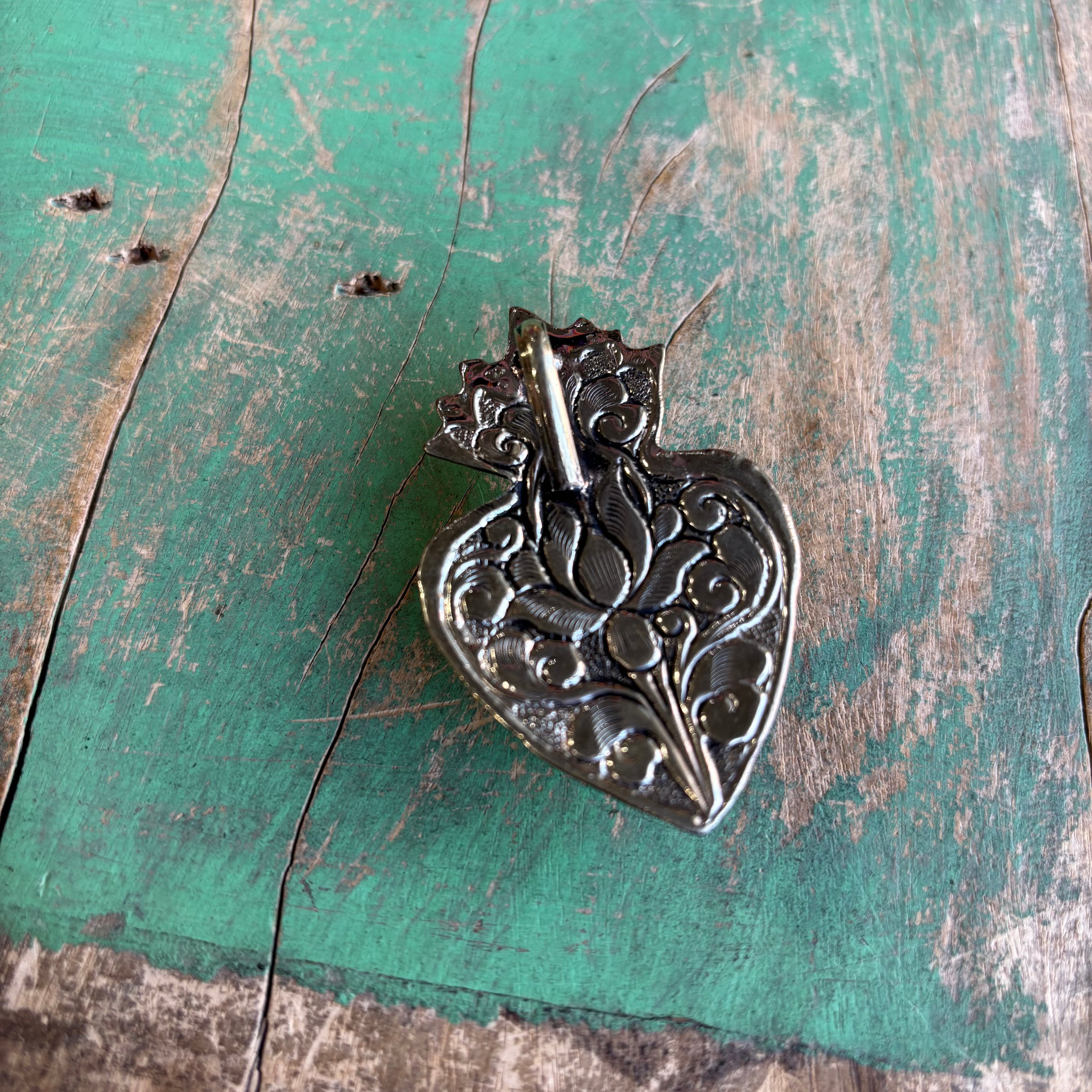 Tan Sacred Heart Necklace or Ring