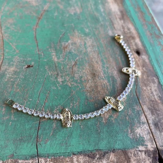 Gold Cubic Zirconia OLG Bracelet
