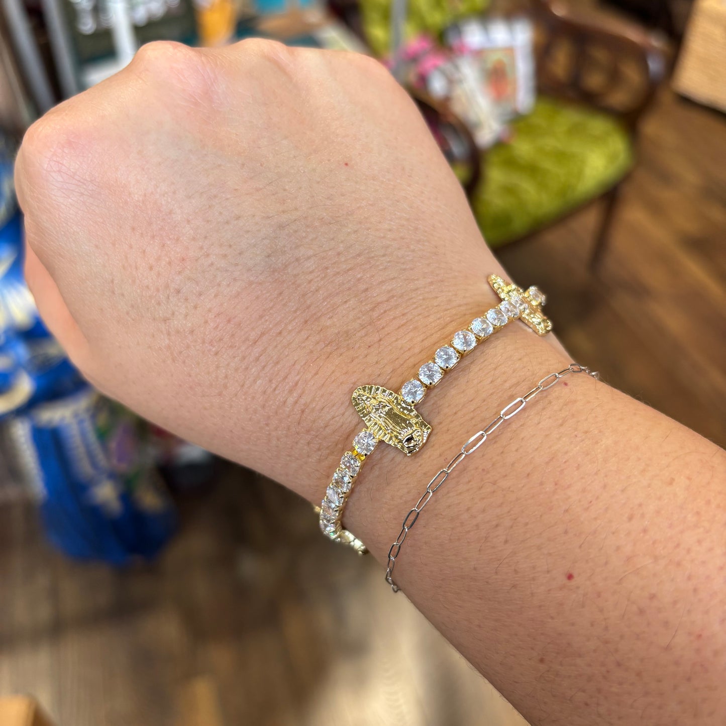 Gold Cubic Zirconia OLG Bracelet