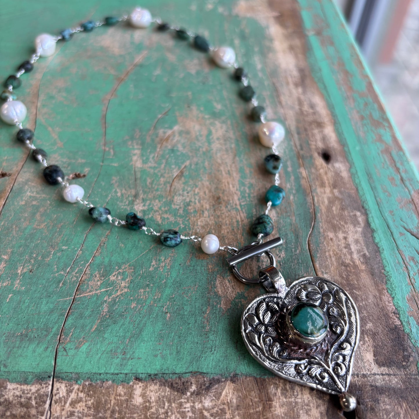 Turquoise Cowgirl Heart Necklace