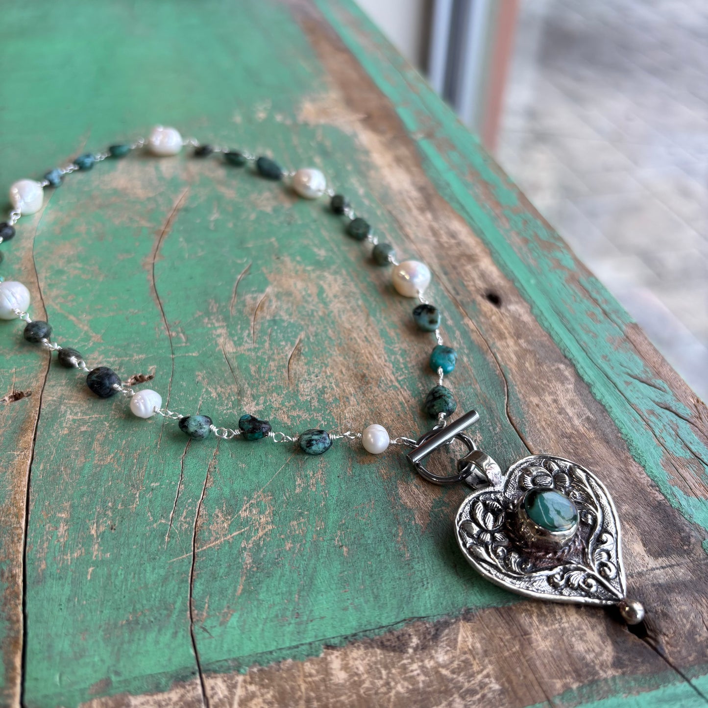 Turquoise Cowgirl Heart Necklace