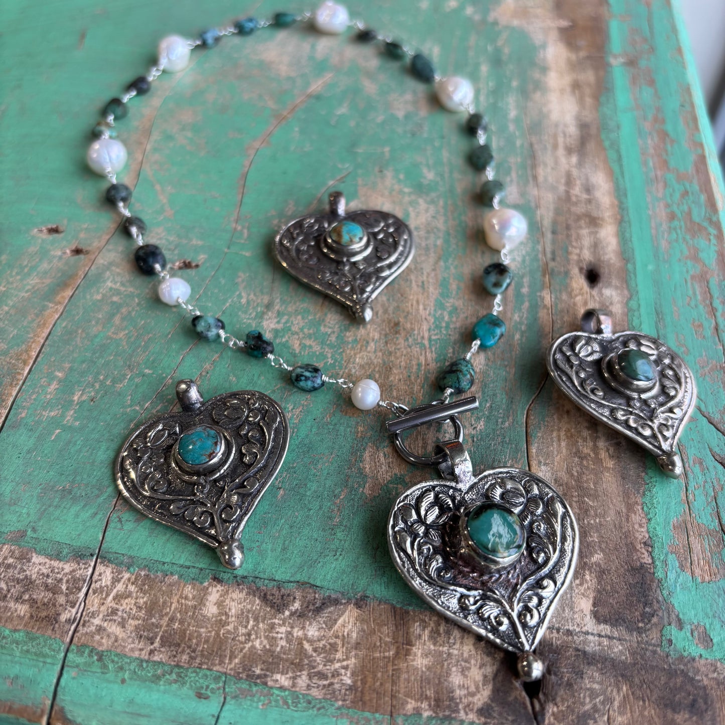 Turquoise Cowgirl Heart Necklace