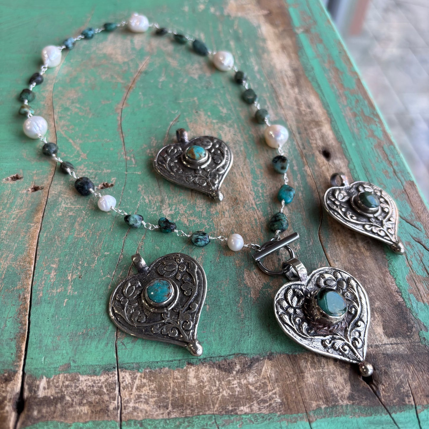 Turquoise Cowgirl Heart Necklace
