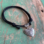 Always In My Heart Black Cord Bracelet