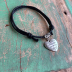 Always In My Heart Black Cord Bracelet