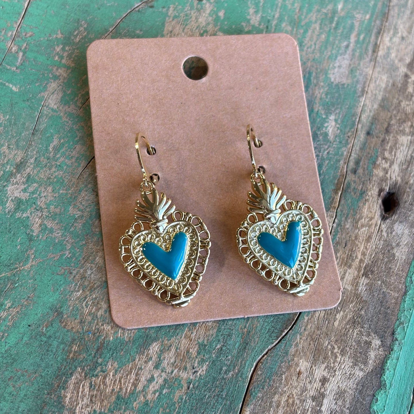 Bright Sacred Heart Earrings Or Necklace