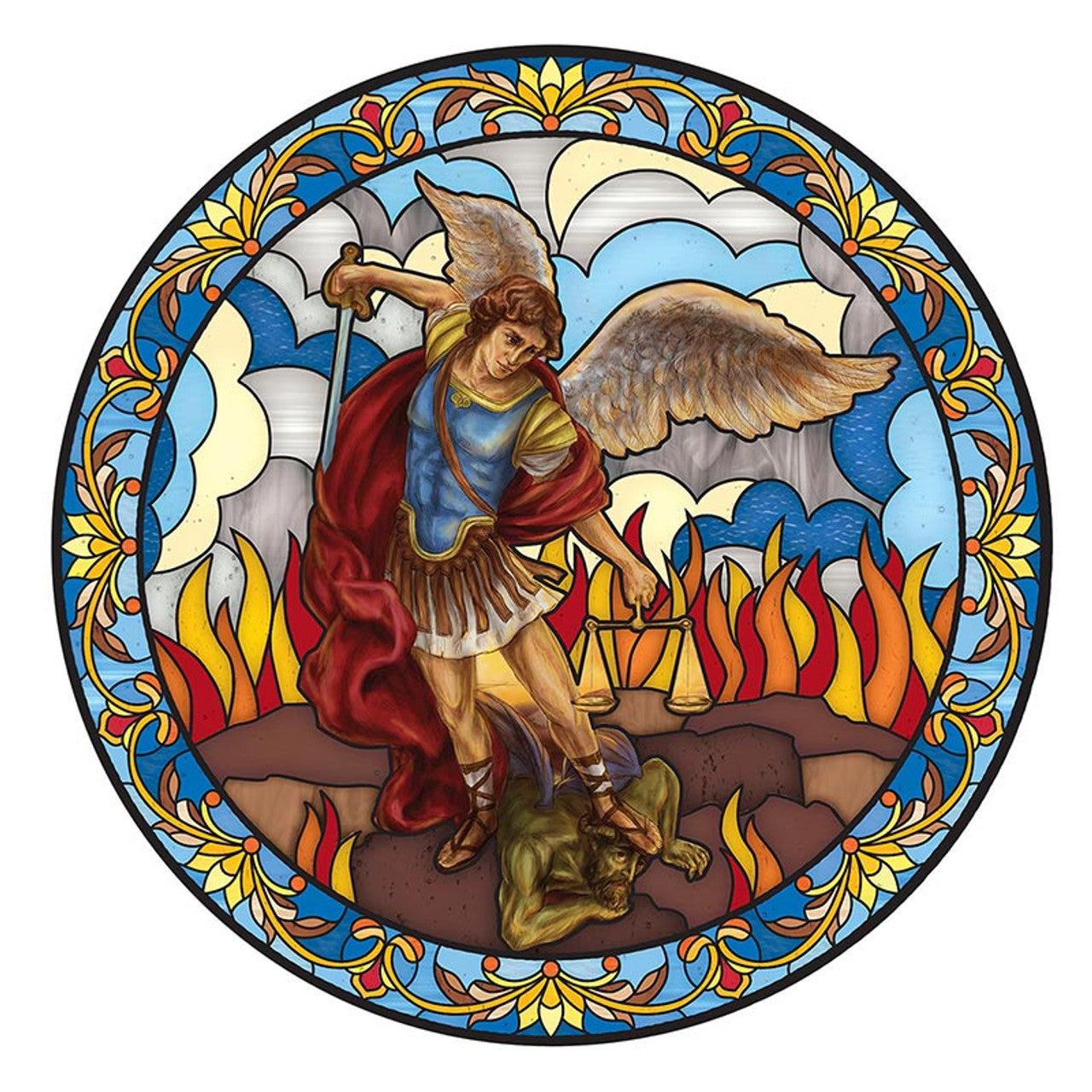 St Michael Stained Glass Decal