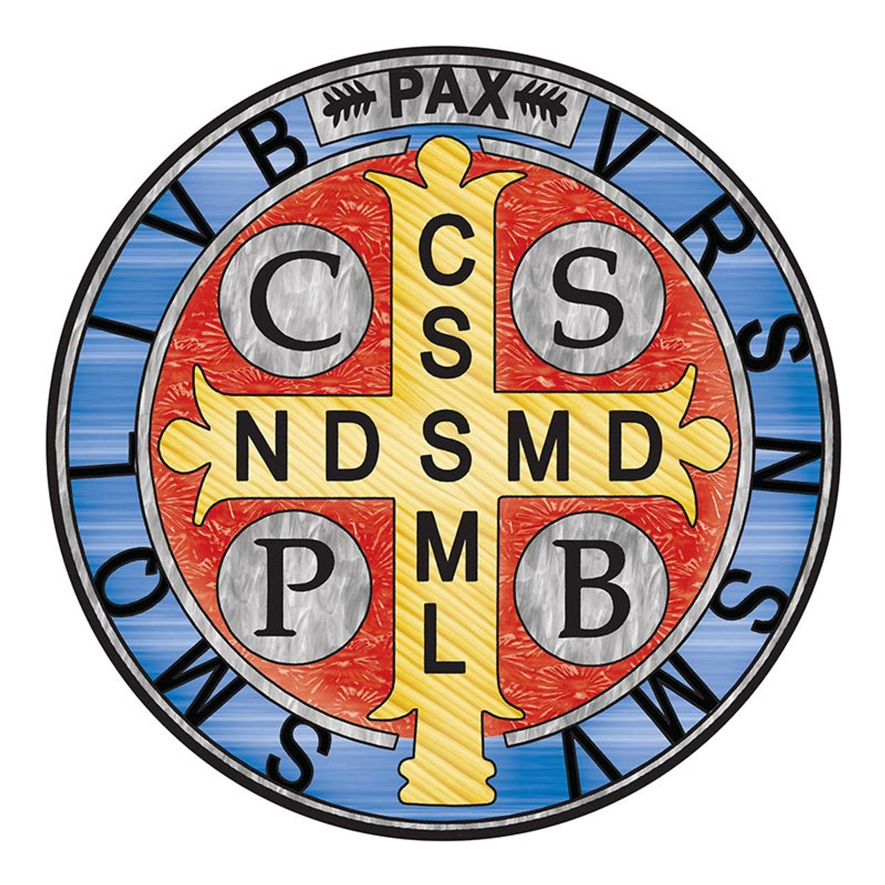 St Benedict Stained Glass Static Decal