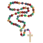 Colorful Wooden Polka-Dot Rosary For Kids