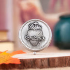Silver Sacred Heart of Jesus Pill Box