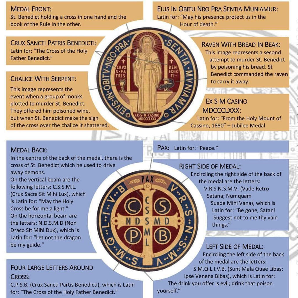 St Benedict Two Tone Stainless Steel Medallions
