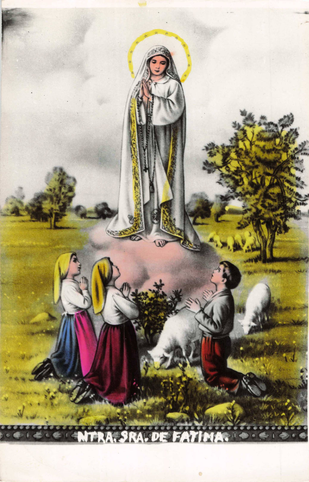 Religious Hand-Tinted Card, - Ntra. Sra. de Fatima, PSC8