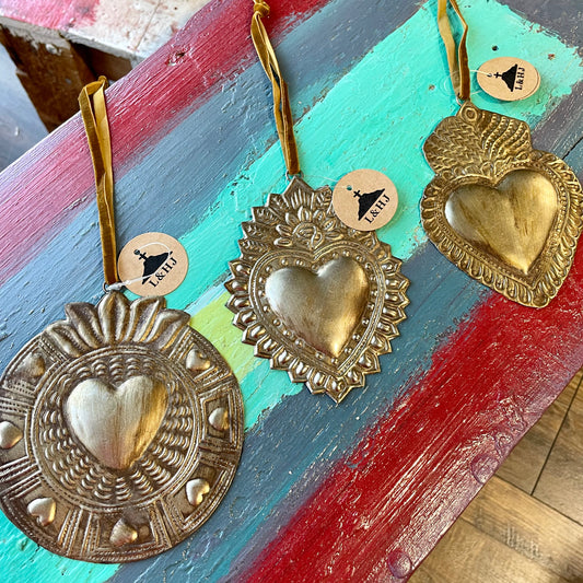 Sacred Heart Tin Ornaments