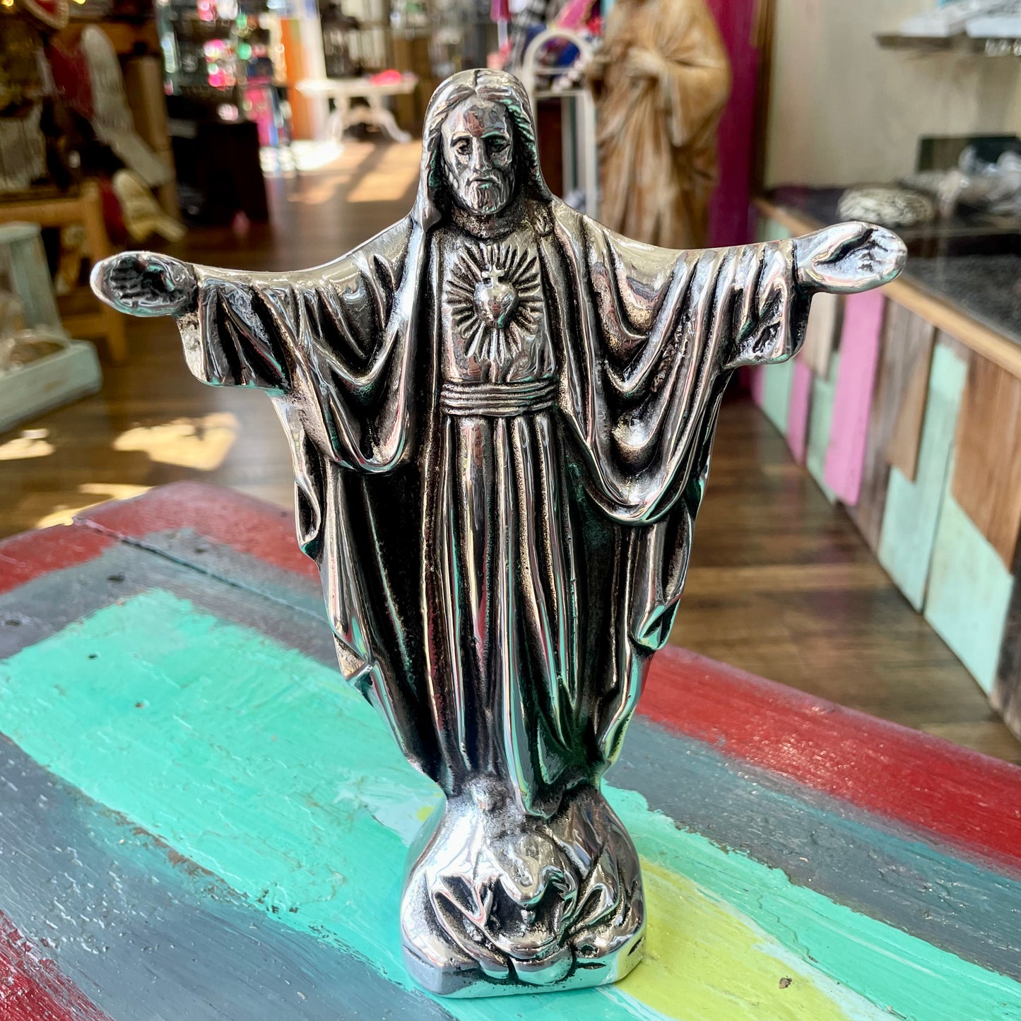 Pewter Sacred Heart of Jesus Statue