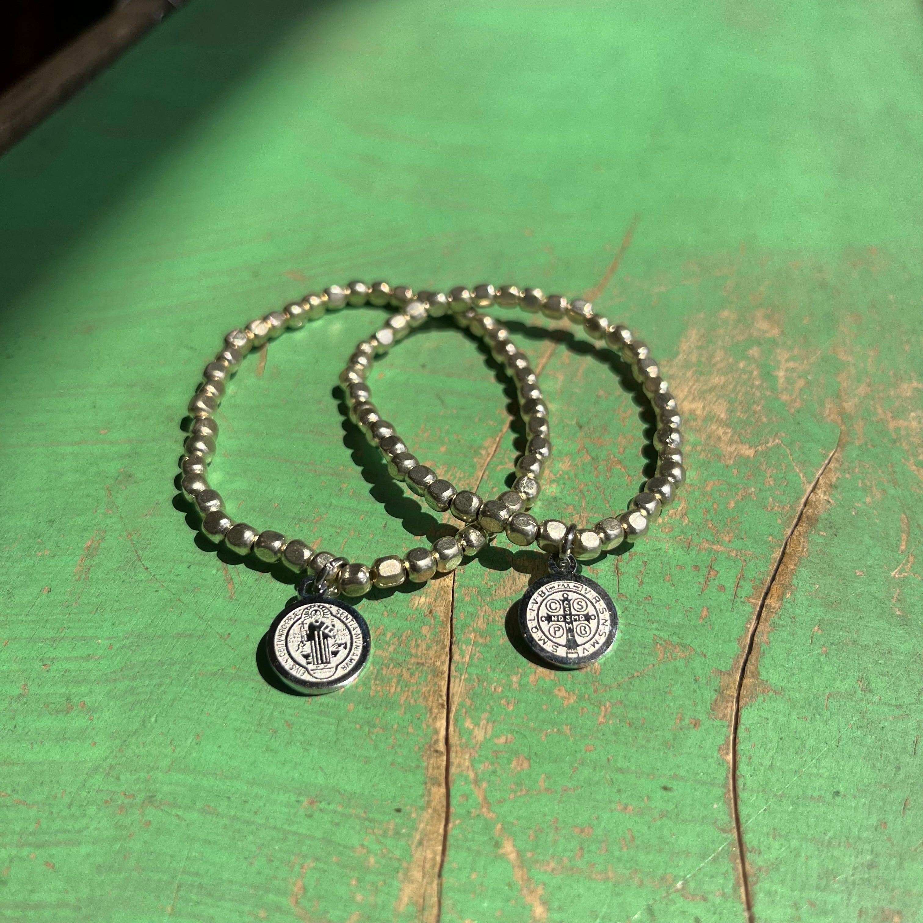 Mini Brass Beaded Faith Bracelet