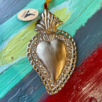 Small Sacred Heart Tin Ornament