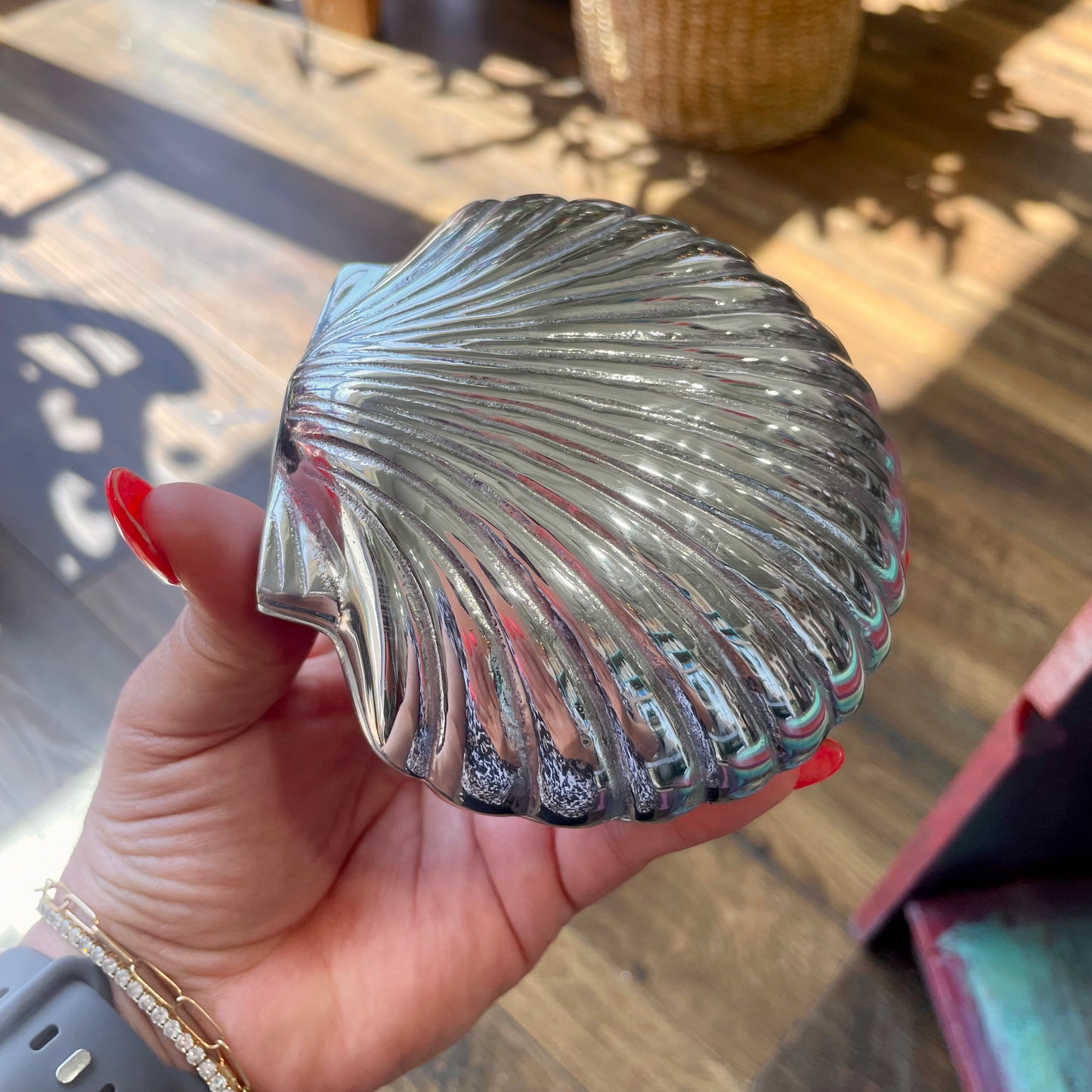 Pewter Shell Box