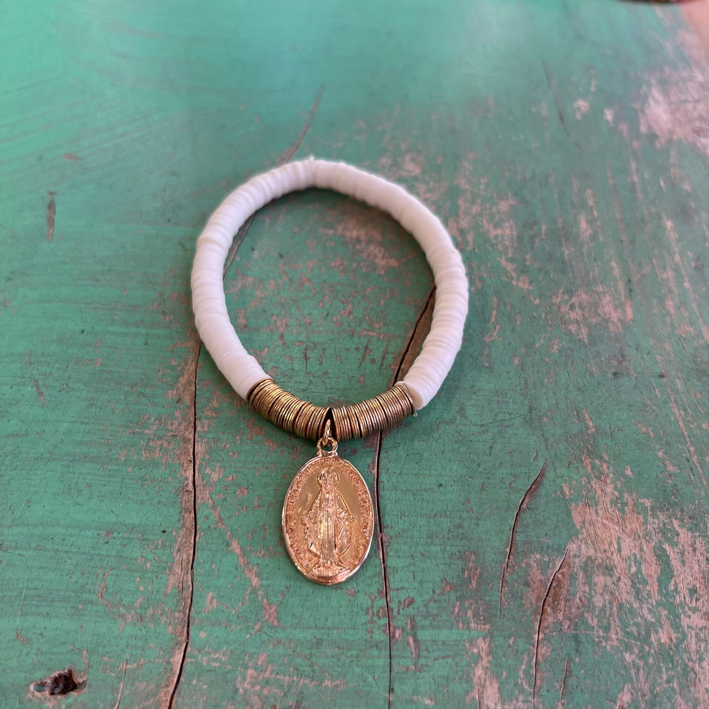 Miraculous Medal Heishi Bracelet