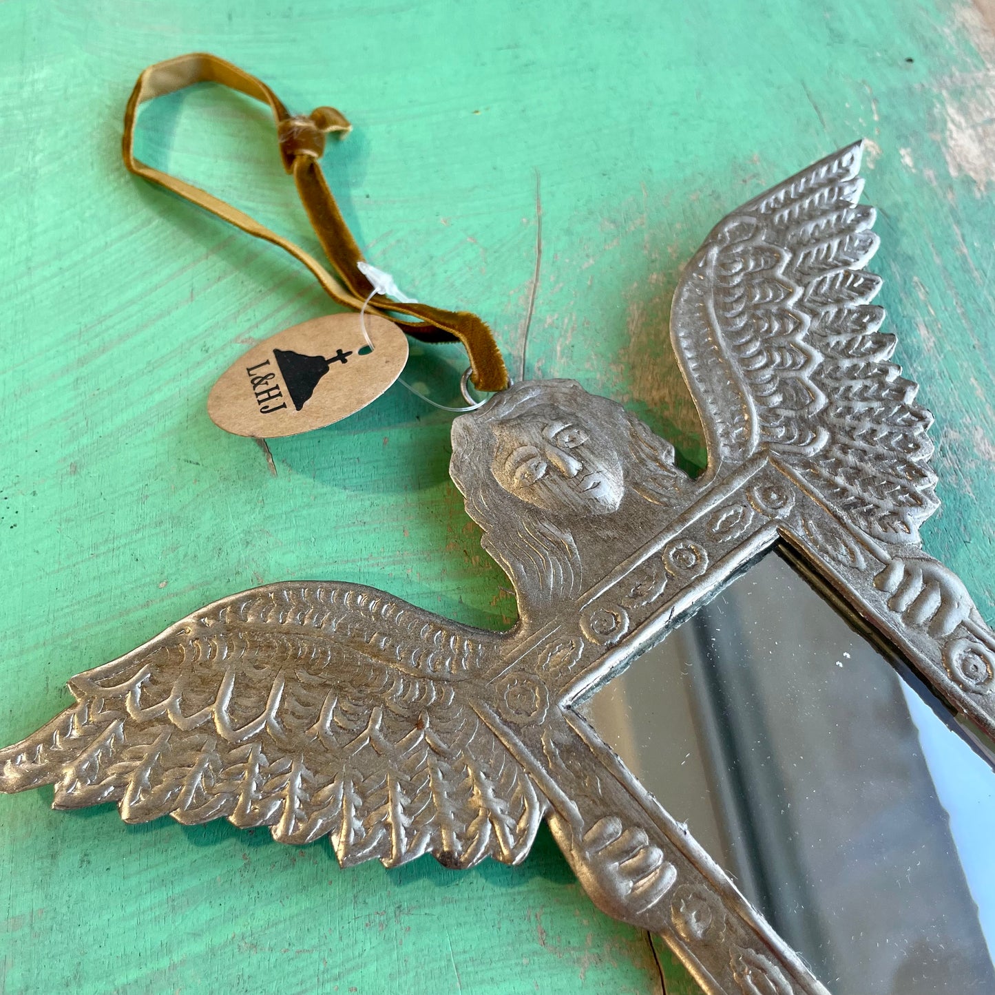 Angel Mirror Tin Ornament