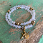 Rosary Wrap Bracelet with Gold Accents