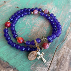 Rosary Wrap Bracelet with Gold Accents