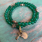 Rosary Wrap Bracelet with Gold Accents