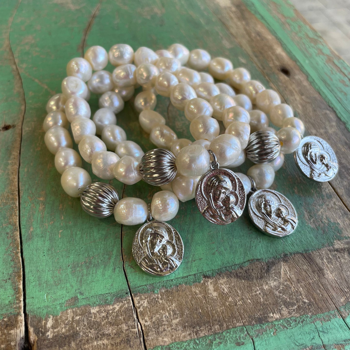 Our Lady of Good Counsel Pearl Bracelet