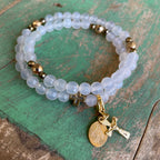 Rosary Wrap Bracelet with Gold Accents