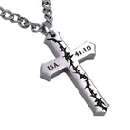 Crown of Thorns Cross 24” Necklace