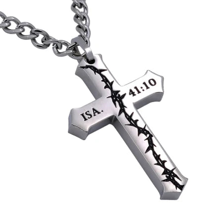 Crown of Thorns Cross 24” Necklace