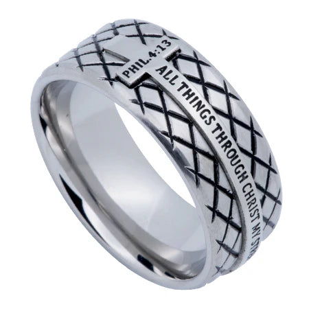 Gold Diamond Back Phil 4:13 Ring