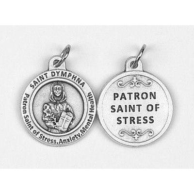St Dymphna Round Italian Medal (Stress)