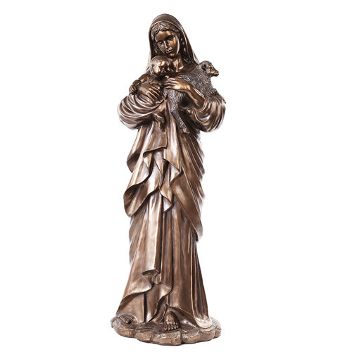Madonna with Child and Lamb 37" Statue