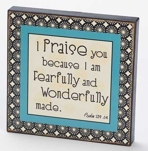 I Am Fearfully And Wonderfully Made Plaque